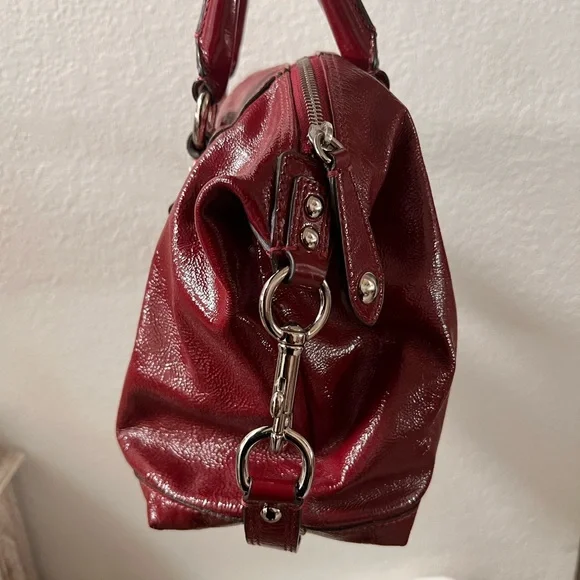 COACH Ashley Red Patent Satchel/Shoulder Bag F15455 - Picture 6 of 13